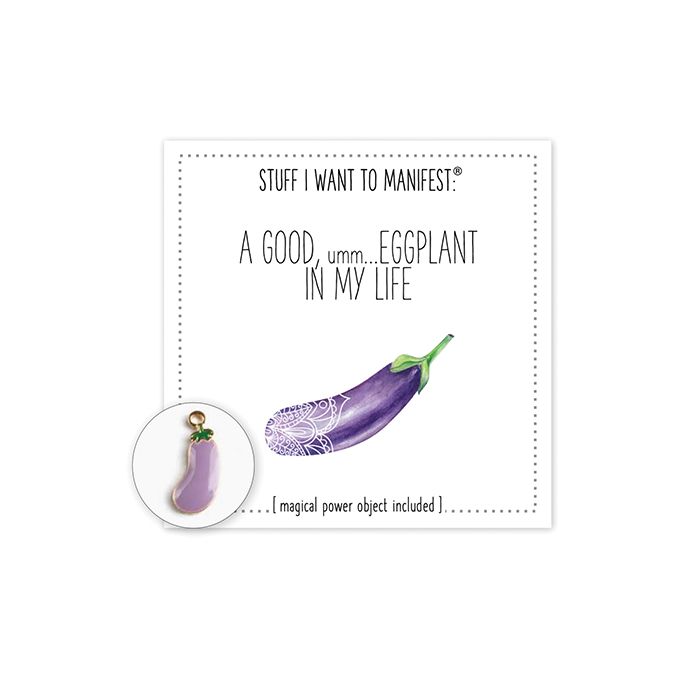Warm Human A Good Eggplant In My Life Mini Card & Charm